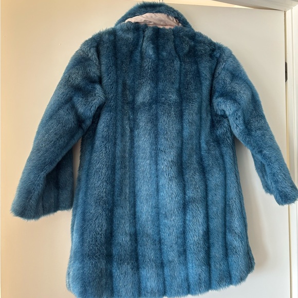 Blue Faux Fur Coat in size small - Picture 3 of 5